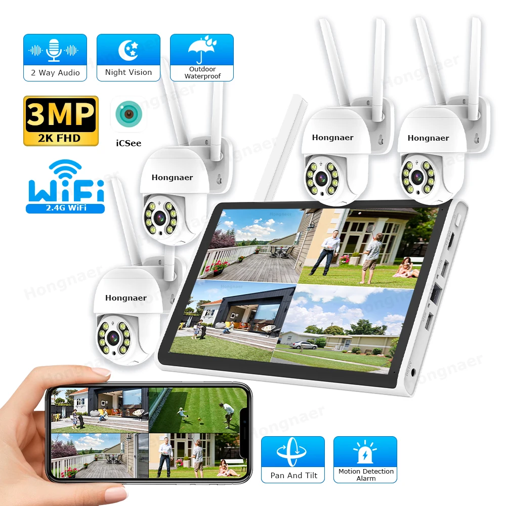 Home Security Wireless - 2026 홍나르 3MP 4채널 WiFi 홈