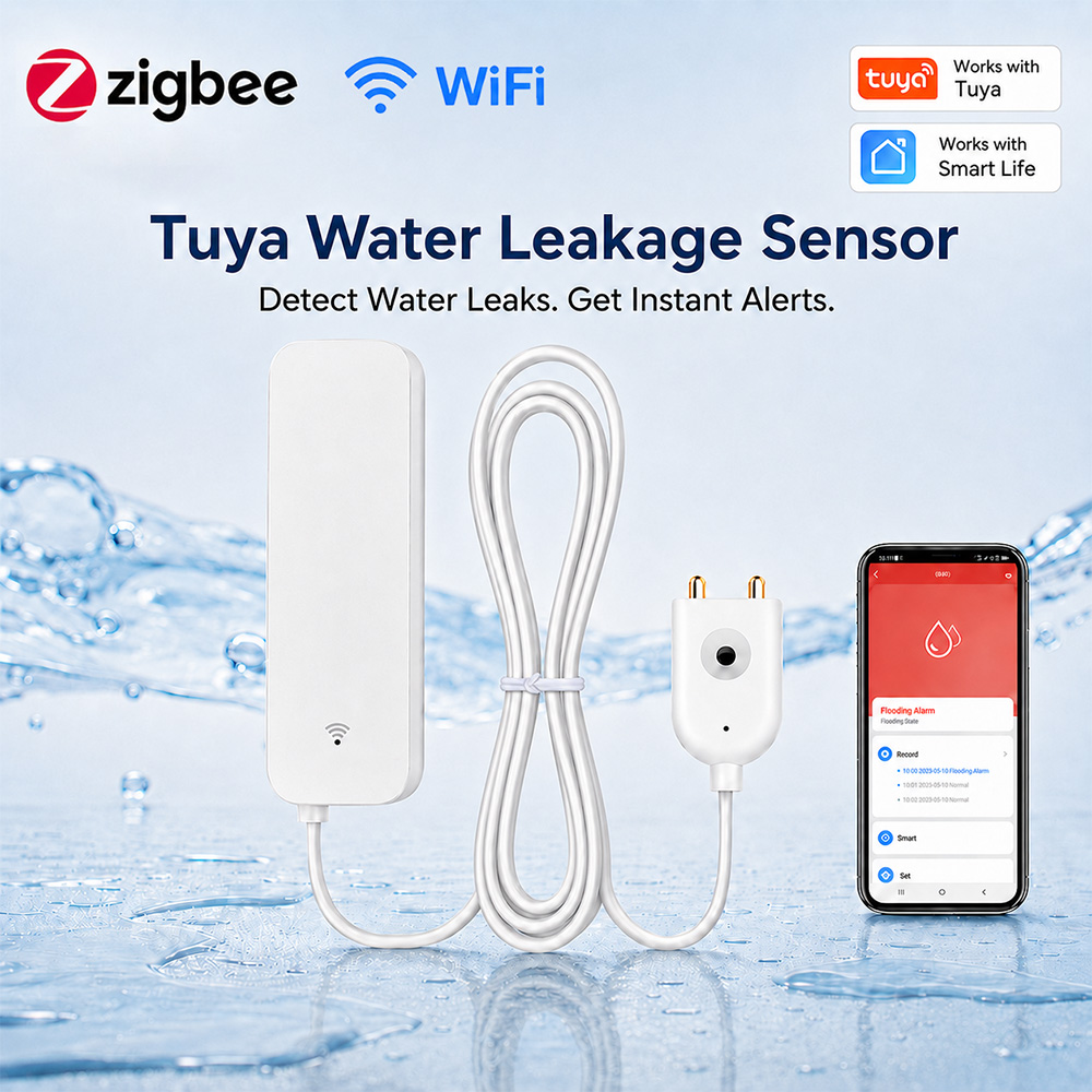 Home Security Devices - ZigBee WiFi 누수 센서 홍수 누출