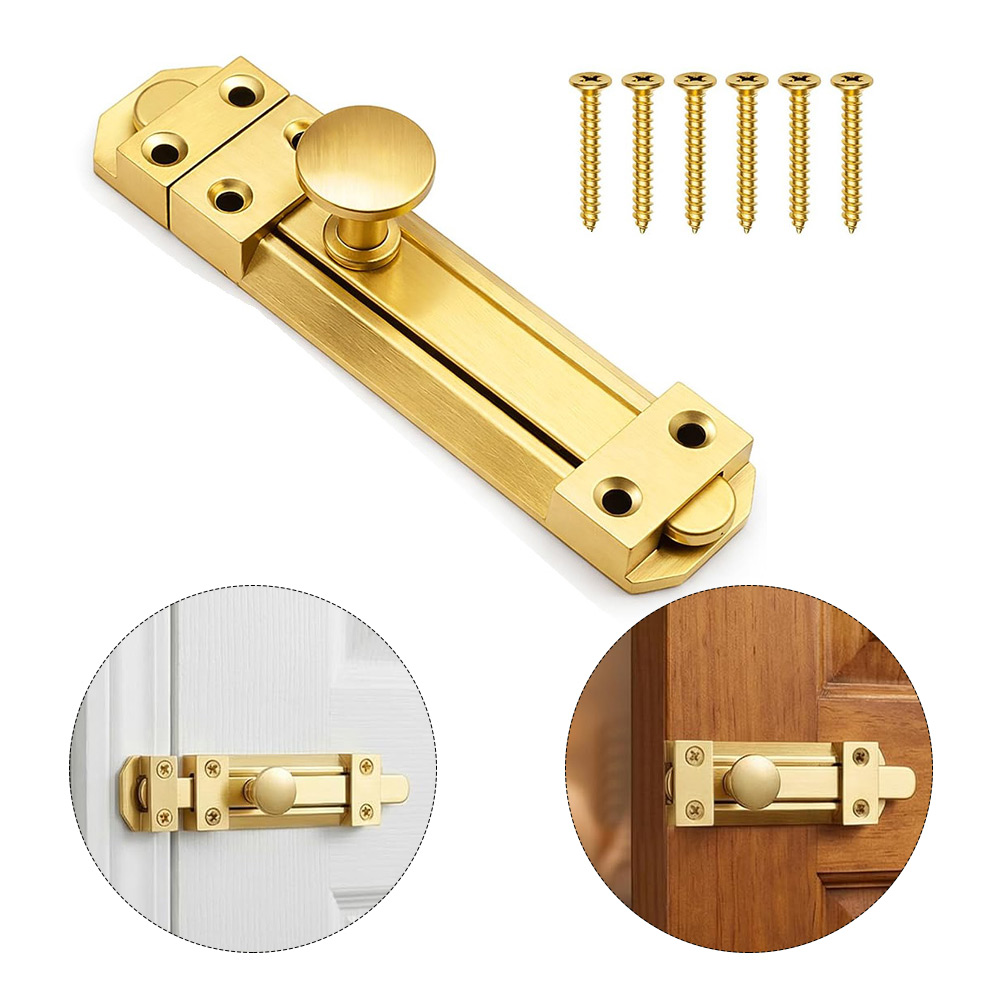 Home Security Gate - 5인치 황동 슬라이딩 도어 잠금 장치,