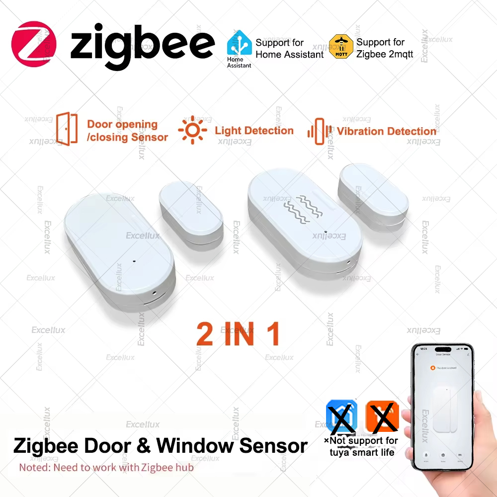 Zigbee 3.0 밝기/진동 센서가있는 도어 윈도우  - Home Security Gate 리뷰 및 가격