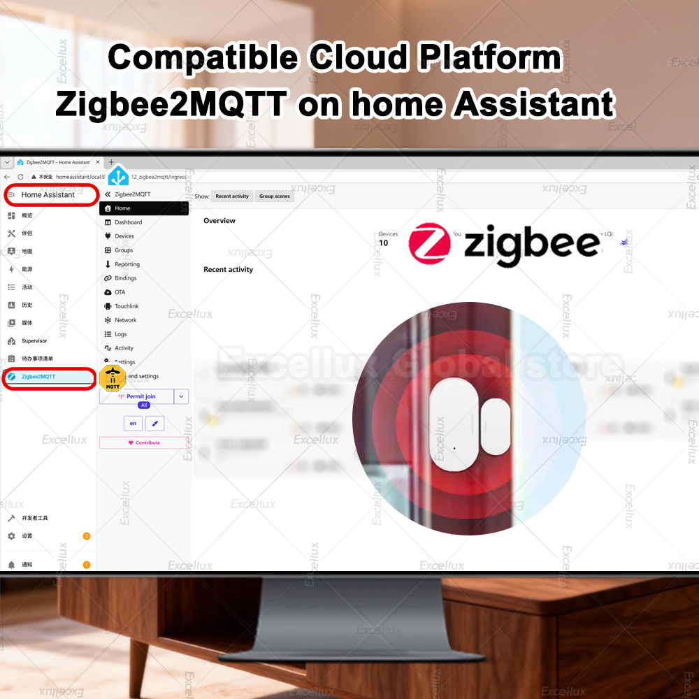 Zigbee 3.0 밝기/진동 센서가있는 도어 윈도우  - Home Security Gate 리뷰 및 가격