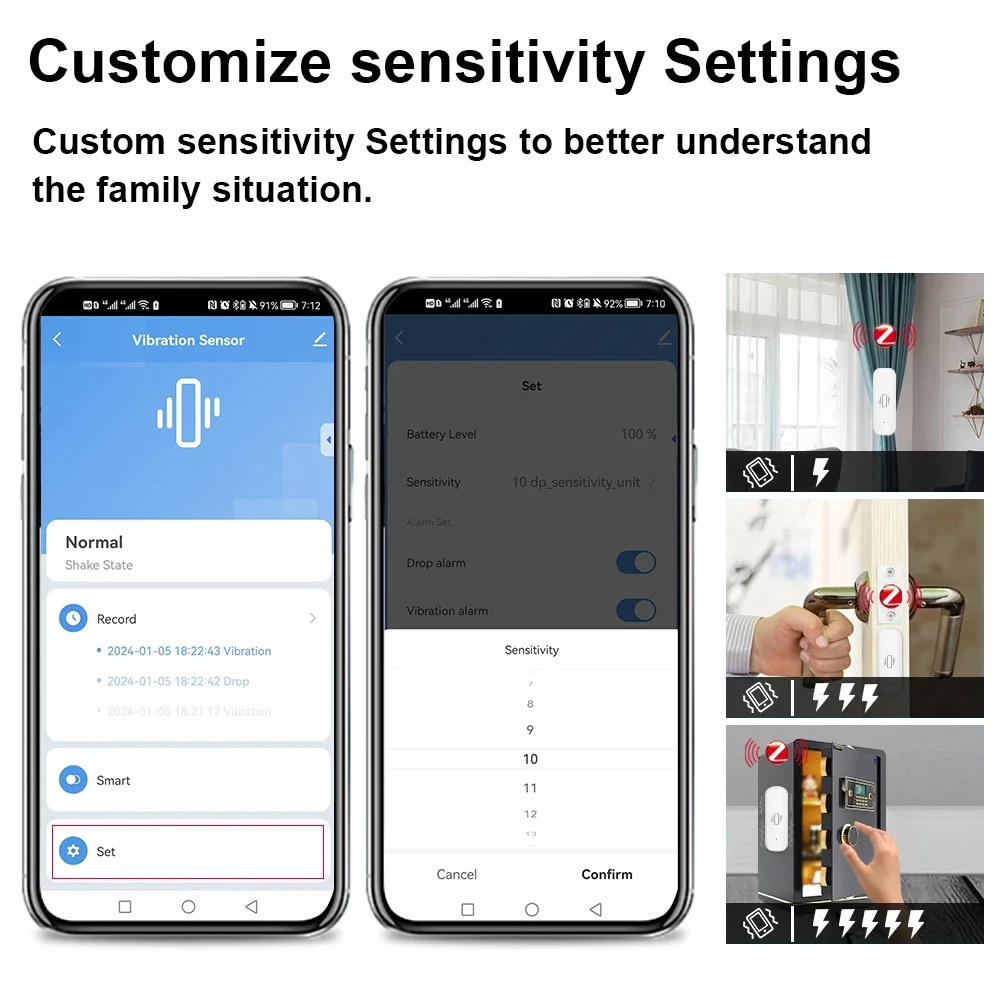 스마트 ZigBee 진동 센서 앱 모니터 홈 보안 보호 - Home Security Devices 리뷰 및 가격