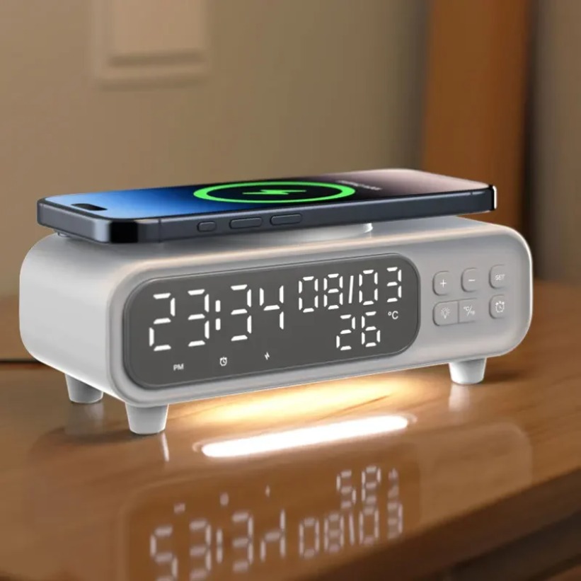 15W 무선 충전기 시간 알람 시계 LED 야간 조명  - Home Security Wireless 리뷰 및 가격