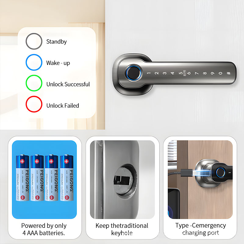 홈 보안 장치 스마트 지문 도어락 디지털 전자 핸들 잠 - Home Security Battery 리뷰 및 가격