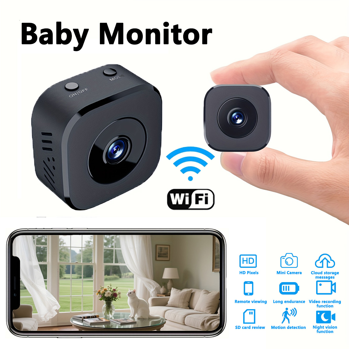 1080P HD 미니 WiFi 카메라 실내 안전 보안  - Home Security Wireless 리뷰 및 가격