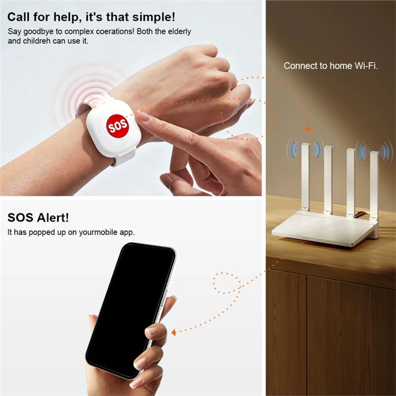 ABJF-Tuya Wifi SOS 패닉 버튼 Tuya  - Home Security Devices 리뷰 및 가격