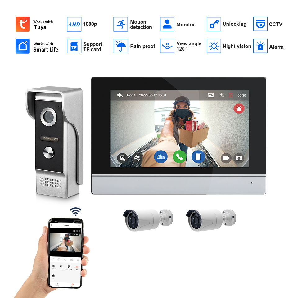 7인치 IPS 스크린 2MP 투야 원격 제어 WIFI  - Home Security No Wifi Needed 리뷰 및 가격
